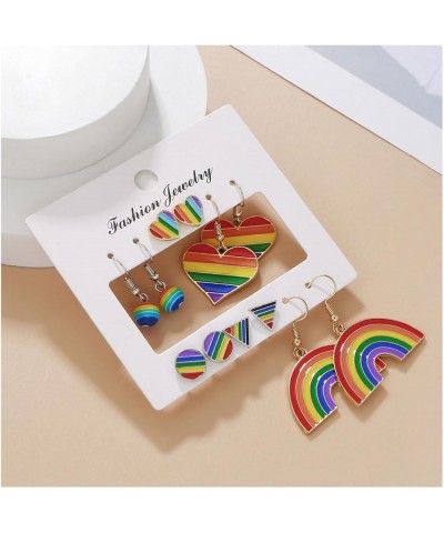 6 Pairs Rainbow Pride Earrings Bisexual Rainbow Earrings Set Lesbian Earrings Gay Earrings Pansexual Earrings LGBT Pride Gift...