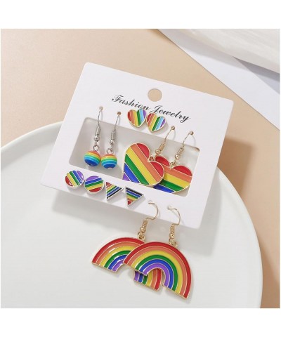 6 Pairs Rainbow Pride Earrings Bisexual Rainbow Earrings Set Lesbian Earrings Gay Earrings Pansexual Earrings LGBT Pride Gift...