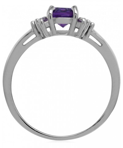 Genuine Oval 8x6 mm Purple African Amethyst 925 Sterling Silver Engagement Ring $13.20 Rings