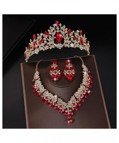 Baroque Queen Bride Crowns and Tiaras Black Crystal Vintage Crown Flower princess Wedding Bridal Headpiece TR24 Red $18.40 Je...