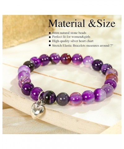 Inspirational Gifts for Women Teens Girls, Nnatural Stone Heart Bracelets，Butterfly Bracelets gifts，Unique Small Gifts for Bi...