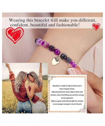 Inspirational Gifts for Women Teens Girls, Nnatural Stone Heart Bracelets，Butterfly Bracelets gifts，Unique Small Gifts for Bi...