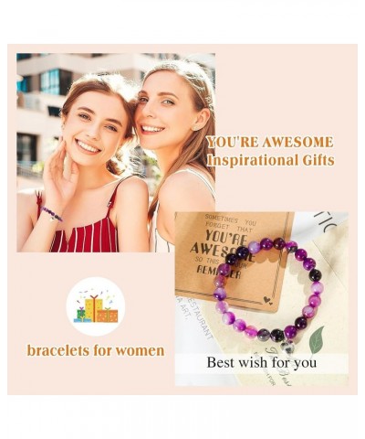 Inspirational Gifts for Women Teens Girls, Nnatural Stone Heart Bracelets，Butterfly Bracelets gifts，Unique Small Gifts for Bi...