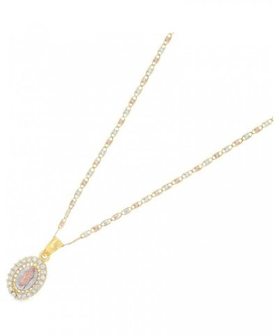 14K Yellow Gold Our Lady of Guadalupe Cubic Zirconia CZ Charm Pendant with 1.5mm Valentino Chain Necklace 16.0 Inches $63.55 ...