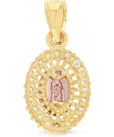 14K Yellow Gold Our Lady of Guadalupe Cubic Zirconia CZ Charm Pendant with 1.5mm Valentino Chain Necklace 16.0 Inches $63.55 ...