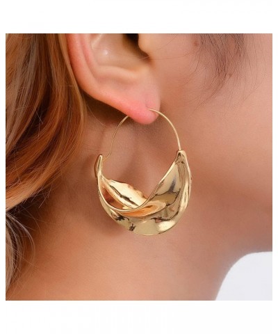 Gold Earrings Chunky Basket Fulani Earrings for Women Girls Dangle Earrings Round Hammered Earring Gold Hoop Earrings $10.02 ...