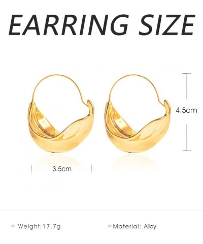 Gold Earrings Chunky Basket Fulani Earrings for Women Girls Dangle Earrings Round Hammered Earring Gold Hoop Earrings $10.02 ...