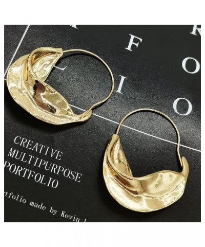 Gold Earrings Chunky Basket Fulani Earrings for Women Girls Dangle Earrings Round Hammered Earring Gold Hoop Earrings $10.02 ...