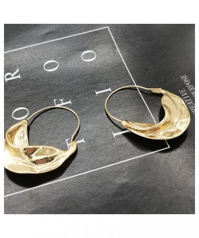 Gold Earrings Chunky Basket Fulani Earrings for Women Girls Dangle Earrings Round Hammered Earring Gold Hoop Earrings $10.02 ...