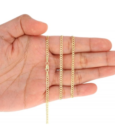 14k Yellow Gold 2.5mm Solid Cuban Curb Link Chain Pendant Necklace, Mens Womens Jewelry 16" 18" 20" 22" 24" 26" 28 18 $146.70...