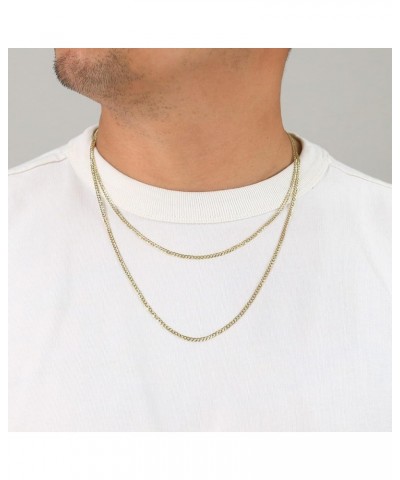 14k Yellow Gold 2.5mm Solid Cuban Curb Link Chain Pendant Necklace, Mens Womens Jewelry 16" 18" 20" 22" 24" 26" 28 18 $146.70...