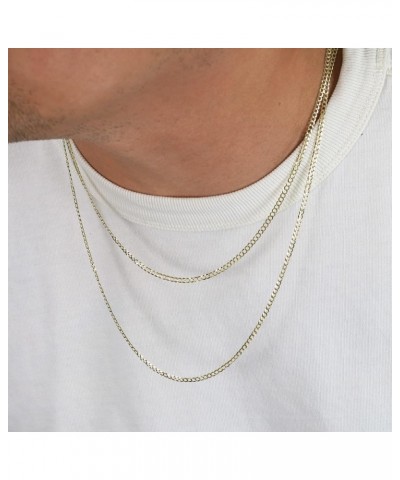 14k Yellow Gold 2.5mm Solid Cuban Curb Link Chain Pendant Necklace, Mens Womens Jewelry 16" 18" 20" 22" 24" 26" 28 18 $146.70...