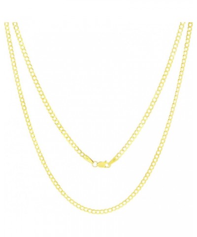 14k Yellow Gold 2.5mm Solid Cuban Curb Link Chain Pendant Necklace, Mens Womens Jewelry 16" 18" 20" 22" 24" 26" 28 18 $146.70...