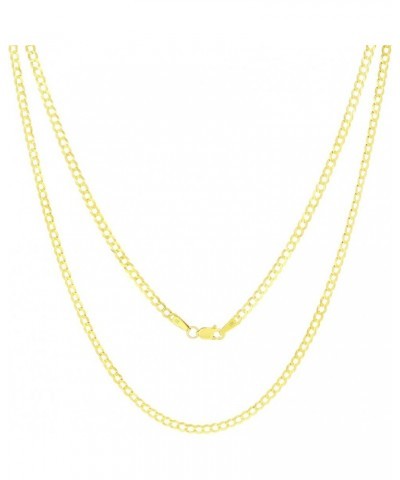 14k Yellow Gold 2.5mm Solid Cuban Curb Link Chain Pendant Necklace, Mens Womens Jewelry 16" 18" 20" 22" 24" 26" 28 18 $146.70...