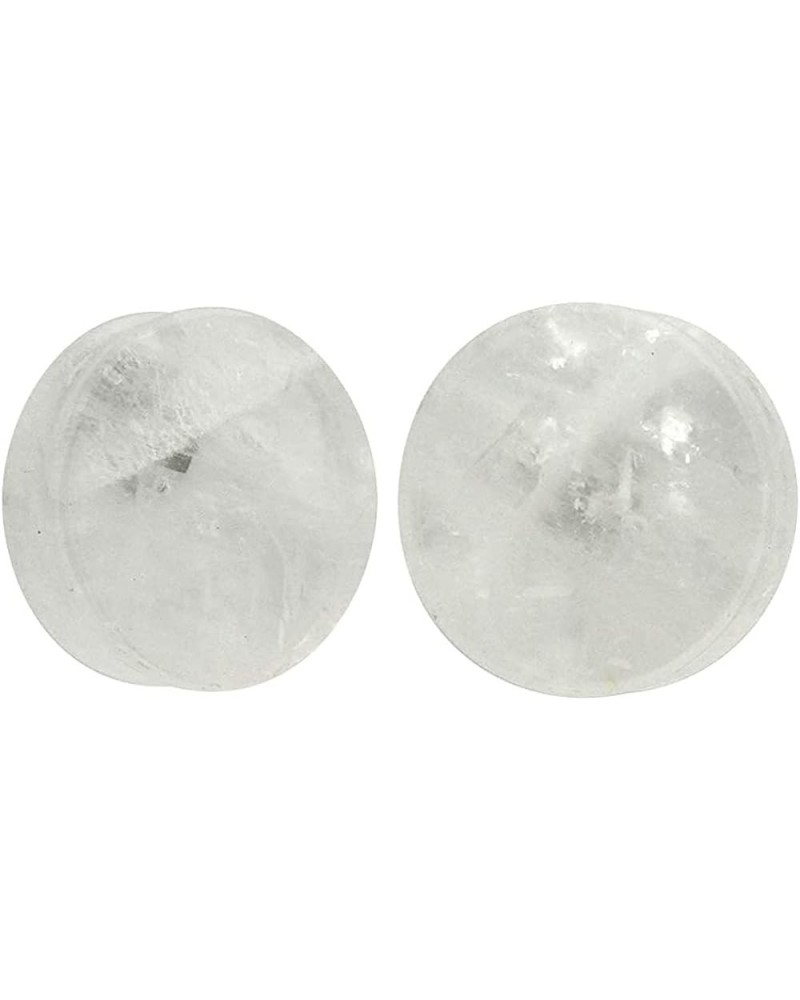 Pair of Cloudy Quartz Stone Double Flare Plugs (STN-649) 00g (10mm) $10.79 Body Jewelry