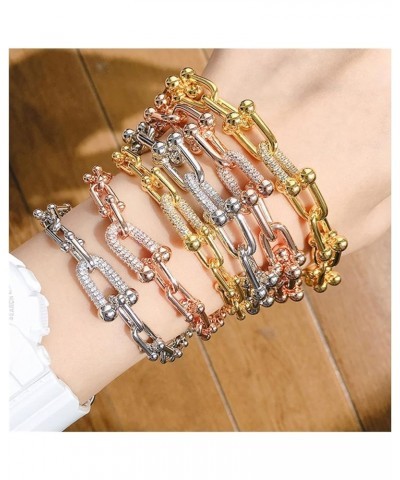 Popular New Women Bracelet Stainless Steel Luxury Jewelry Punk Zircon Gift Chain bracelets Big size rose $16.95 Bracelets