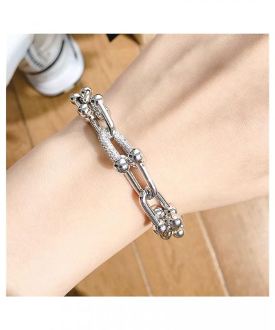 Popular New Women Bracelet Stainless Steel Luxury Jewelry Punk Zircon Gift Chain bracelets Big size rose $16.95 Bracelets