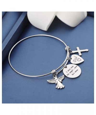 Memorial Bracelet I Once Was His/Her Angel Now He/She's Mine Dad/Mom Memorial Bangle Remembrance Jewelry Sympathy Gift For Lo...