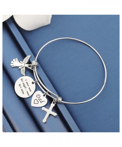 Memorial Bracelet I Once Was His/Her Angel Now He/She's Mine Dad/Mom Memorial Bangle Remembrance Jewelry Sympathy Gift For Lo...