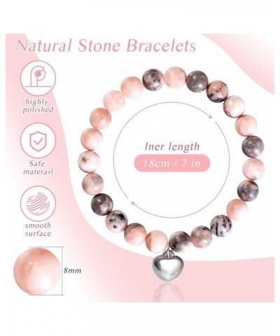 Breast Cancer Awareness Bracelet/Inspirational/Encouragement/Birthday Bracelets Christmas Gifts Natural Stone Personalized Be...