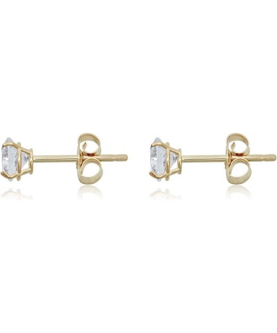 10K Gold Round Simulated Diamond CZ Stud Earrings in Yellow or White Gold Yellow Gold 4.0 Millimeters $24.37 Earrings