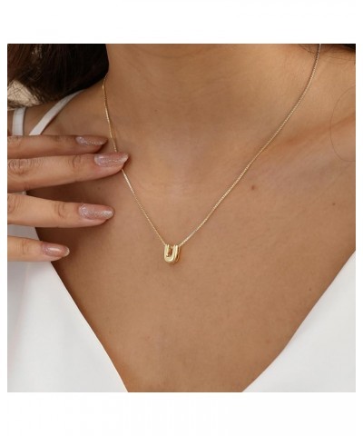 Bubble Initial Necklaces Dainty Gold Letter Necklace 14K Gold Plated Cute Name Choker Necklaces for Women Trendy Gold Persona...