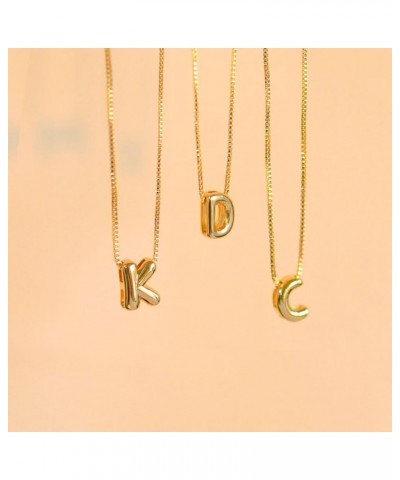 Bubble Initial Necklaces Dainty Gold Letter Necklace 14K Gold Plated Cute Name Choker Necklaces for Women Trendy Gold Persona...