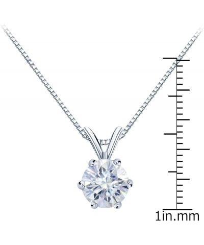 14K Gold Round 6-Prong Solitaire Moissanite Pendant Necklace (1/2 to 3 1/2ct TGW, White) 16 to 18-inch Rose Gold 1.75 carats ...