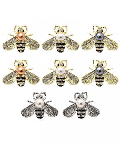 8 PCS Honey Bee Brooches Lapel Pins Crystal Insect Themed Bee Brooches for Women $10.59 Brooches & Pins