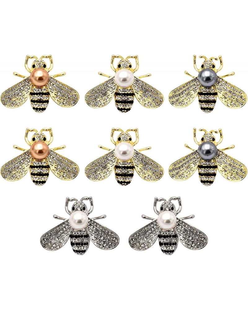 8 PCS Honey Bee Brooches Lapel Pins Crystal Insect Themed Bee Brooches for Women $10.59 Brooches & Pins