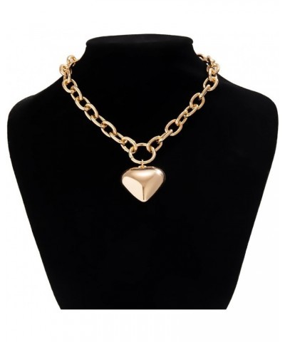 Chunky Gold Silver Heart Choker Layered Heart Chain Necklaces Y2K Grunge Jewelry Gifts for Women and Girls One size Gold3 $6....