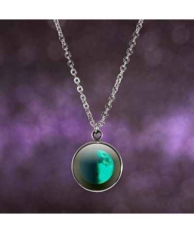 Luna Moon Phase Necklace for Women | Stainless Steel Charm / 18" Chain | Pendant Necklace Moon Astrology Jewelry Gifts for Mo...