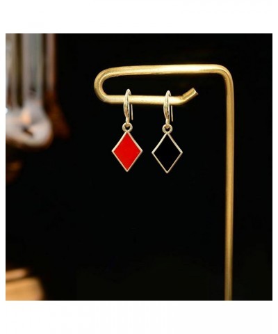 Unique Funny 18K Gold Plated Hypoallergenic Poker hearts and spades A Ace Playing Cards Dangle Drop Stud Earrings For Women G...