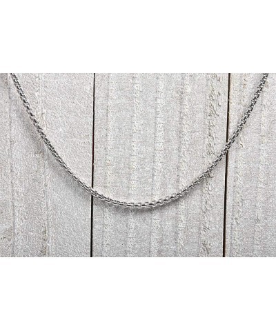 Unisex Solid Italian 2.5mm Round Box Chain in Sterling Silver 22 $29.90 Necklaces