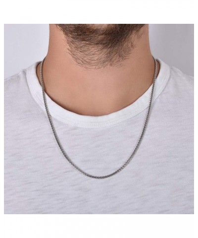 Unisex Solid Italian 2.5mm Round Box Chain in Sterling Silver 22 $29.90 Necklaces