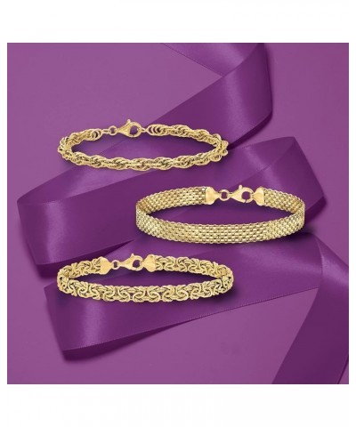 Jewelry Set: 3 Link Bracelets 18kt Yellow Gold Over Sterling 8.0 Inches $49.28 Bracelets