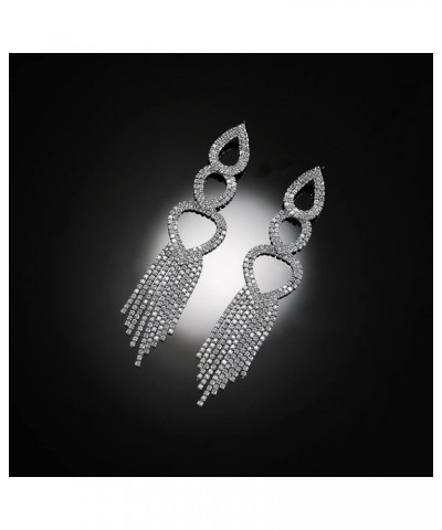 Silver Gold Plated Crystal Rhinestone Long Tassel Dangle Drop Earrings for Women Wedding Bride crystal tassel earrings 07 $5....