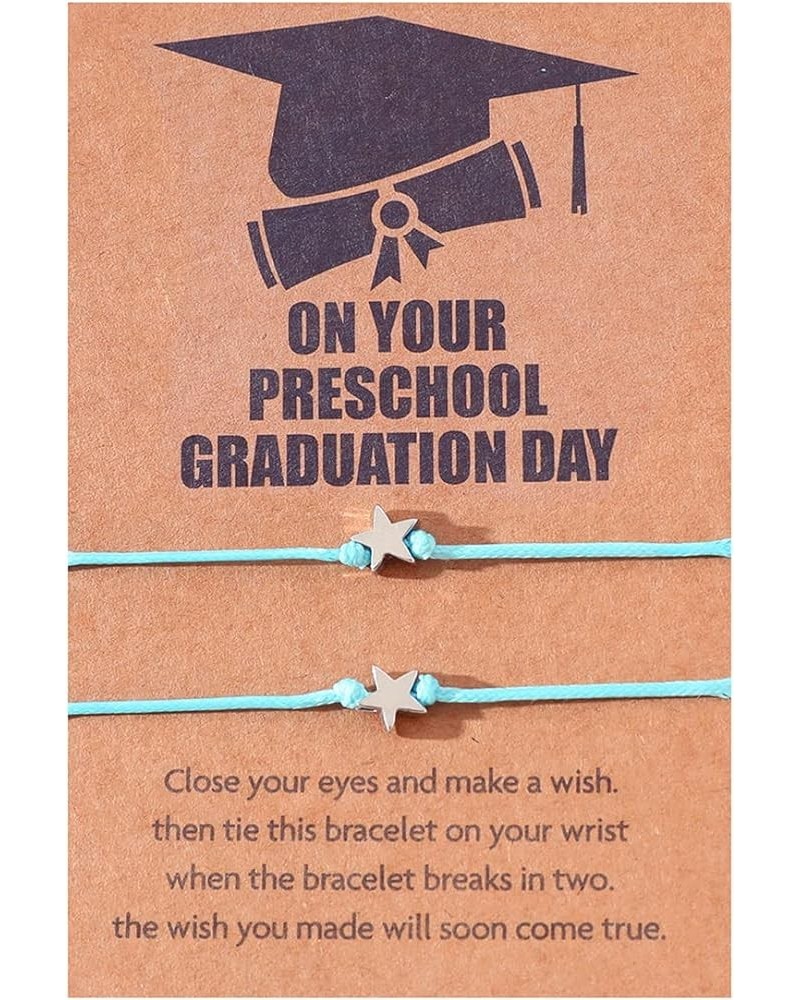 Preschool Graduation Day Gifts Love Heart Pentagram Bracelet Preschool Graduation Bracelet for Girls Blue Star $5.50 Bracelets