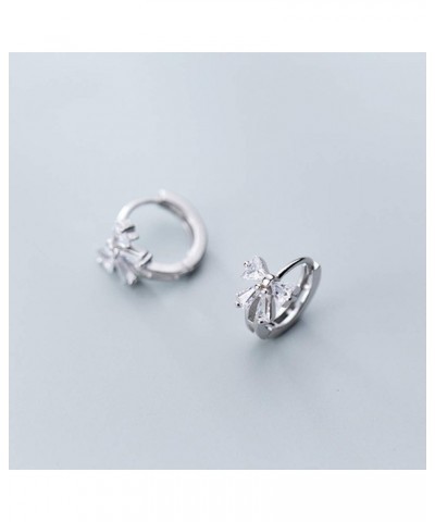 Dainty Butterfly Tiny Cartilage Hoop Earrings for Women Teen Girls Sterling Silver CZ Crystal Bow Knot Huggie Hoops 8mm $11.0...