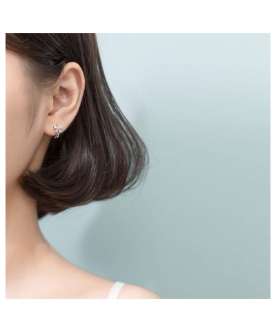 Dainty Butterfly Tiny Cartilage Hoop Earrings for Women Teen Girls Sterling Silver CZ Crystal Bow Knot Huggie Hoops 8mm $11.0...