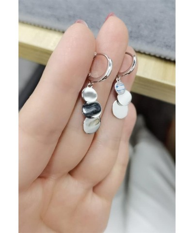 Ball Disc Dangle Hoop Earrings for Women Girls 925 Sterling Silver Cute Tassel Round Circle Charms Drop Dangling Huggie Small...