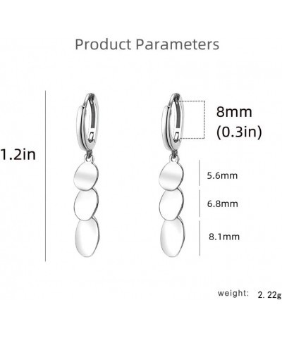 Ball Disc Dangle Hoop Earrings for Women Girls 925 Sterling Silver Cute Tassel Round Circle Charms Drop Dangling Huggie Small...