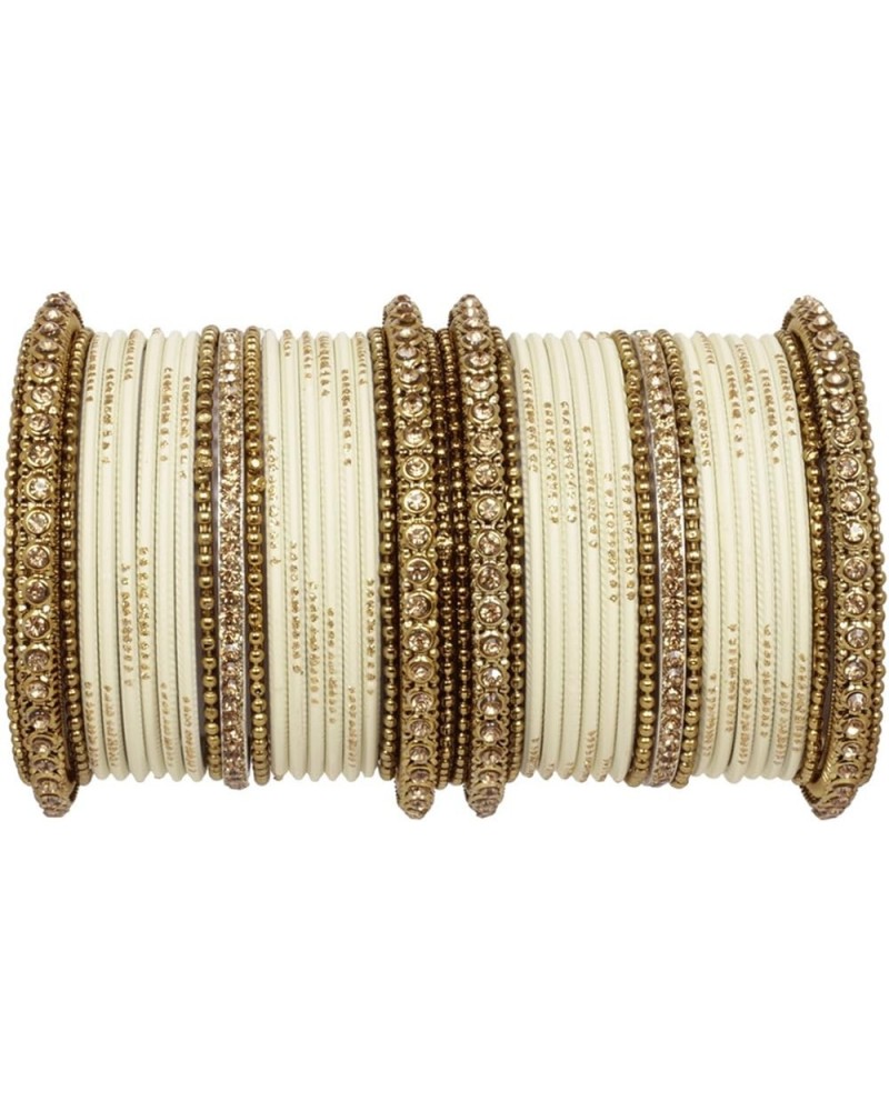 SANARA Indian Bollywood Unique Designer Bollywood Bangle set With Exclusive Kada made 42 pcs bangles Cream 2.6 Inches $18.56 ...