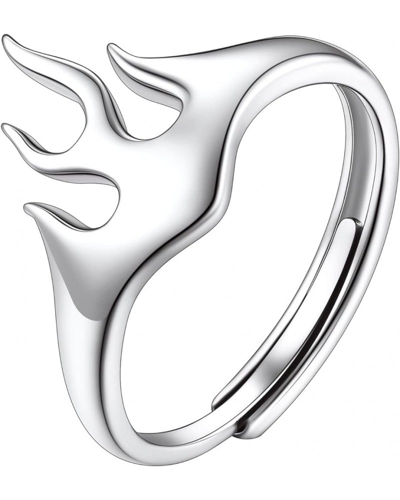 925 Sterling Silver Wave Ring/Sideways Cross/Teardrop/Heart Shaped/Sunflower Adjustable Open Ring (with Gift Box) f. fireflam...