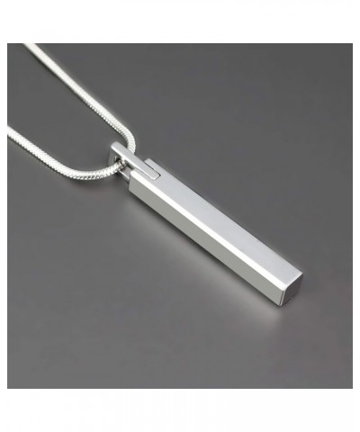 Simple Tungsten Steel Bar Pendant Necklace for Men Women 22" Silver-color with Snake chain $17.40 Necklaces