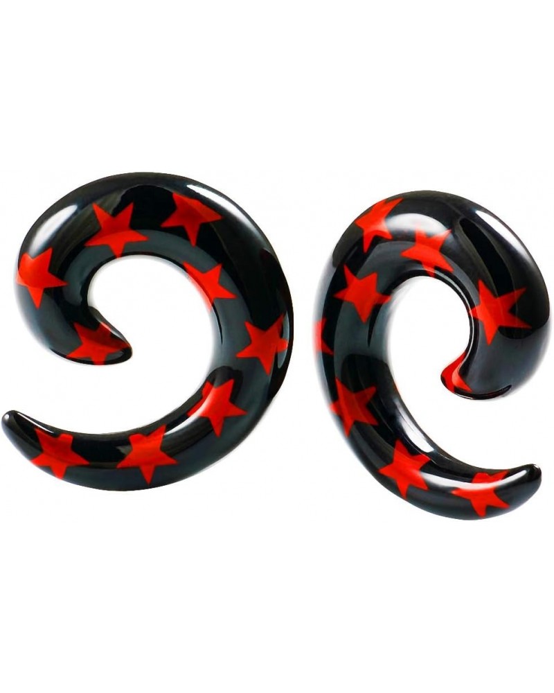 2pc Star Spiral Guages Ear Stretching Plugs For Ears Earrings Taper Spirals Curl Flesh Piercing Jewelry 00g - 10mm $8.00 Body...