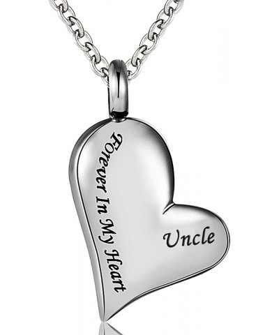 Cremation Urn Ashes Necklace "Dad Forever In My Heart" Stainless Steel Keepsake Waterproof Memorial Pendant Uncle $9.35 Neckl...