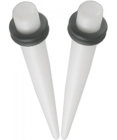 White Acrylic Ear s Stretching Tapers Plugs Piercing 2Pcs A-4g 5mm black o-ring $9.96 Others