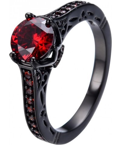 Black Gold Plated Women's Antique Gothic Skull Ring Retro Oxidized Finished Round Cut Created Rainbow Topaz CZ Cubic Zirconia...