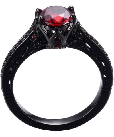 Black Gold Plated Women's Antique Gothic Skull Ring Retro Oxidized Finished Round Cut Created Rainbow Topaz CZ Cubic Zirconia...